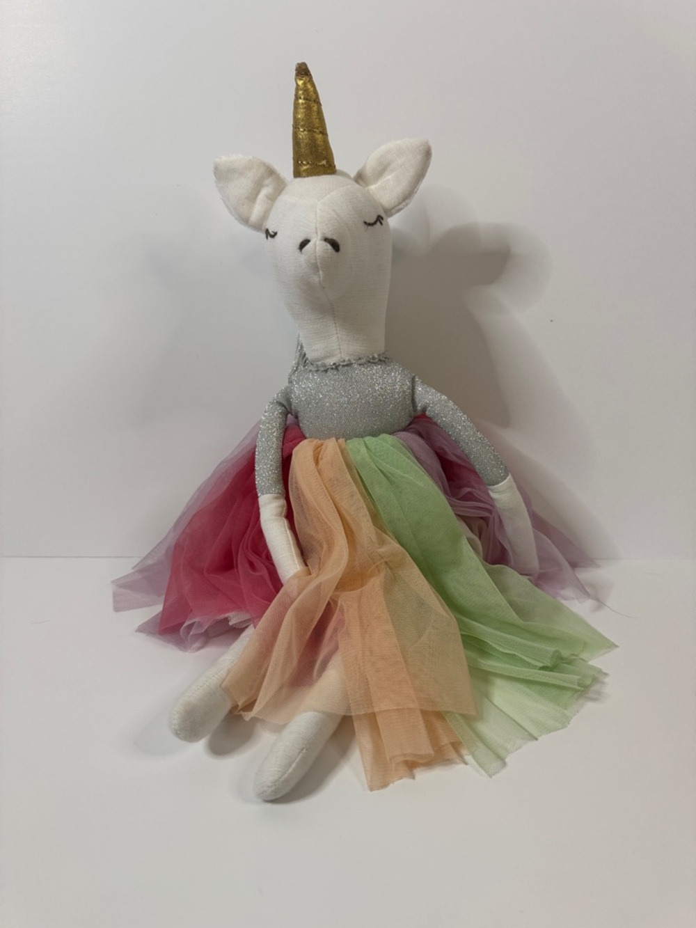 Pottery Barn Kids Sophie tThe Unicorn Ballerina Multi Colored Doll Plush Toy‎